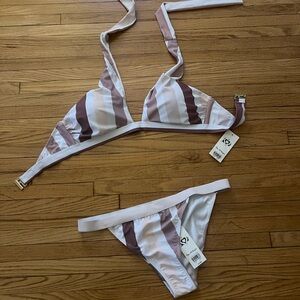 Miss Selfridge Pink and White Bikini